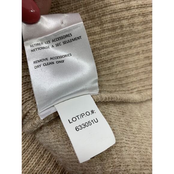 TRIBAL‎ Sweater Vest Womens Medium Beige Wool Knit Removable Faux Fur Collar - Picture 10 of 10